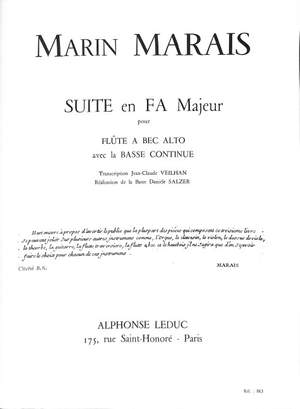 Marin Marais: Marin Marais: Suite in F major