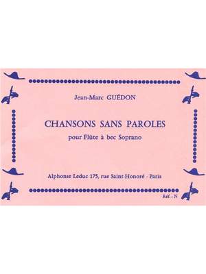 Henri Guédon: Chansons sans Paroles for Descant Recorder Solo