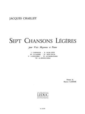Jacques Chailley: 7 Chansons Legeres