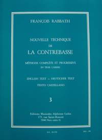 François Rabbath: Nouvelle Technique de la Contrebasse, Cahier 3