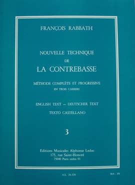 François Rabbath: Nouvelle Technique de la Contrebasse, Cahier 3