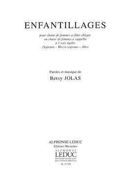 Betsy Jolas: Enfantillages