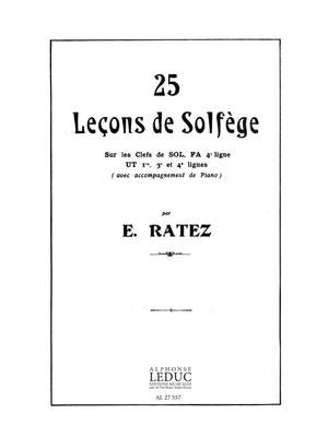 Emile Ratez: 25 Lecons De Solfege En 5 Cles
