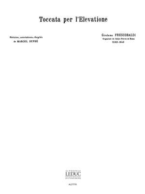 Frescobaldi: Toccata Per L'Elevatione