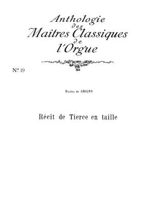 De Grigny: Recit De Tierce En Taille