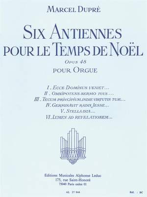 Marcel Dupré: 6 Antiennes pour le Temps de Noël Op.48
