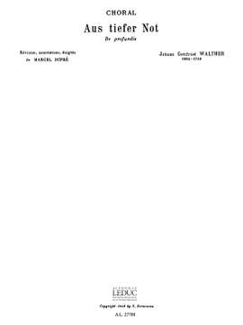 Walther: Choral:Aus Tiefer Not