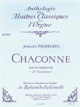 Johann Pachelbel: Chaconne En Fa Mineur