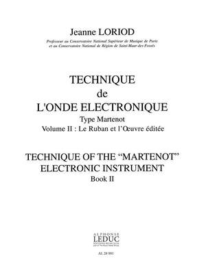 Jeanne Loriod: Technique de lOnde electronique type Martenot V.2