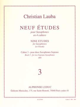 Christian Lauba: Neuf Etudes (9) pour Saxophones, cahier 3