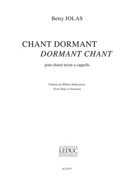 Betsy Jolas: Chant dormant, dormant Chant
