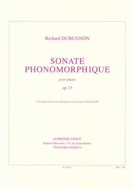 Richard Dubugnon: Sonate Phonomorphique Op33