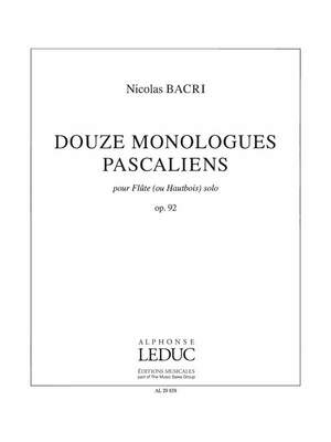 Nicolas Bacri: Monologues Pascaliens 12 Op 92