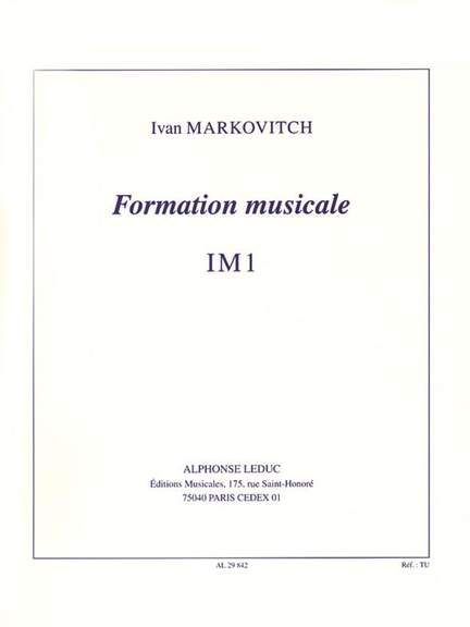 Ivan Markovitch: Formation musicale - IM1