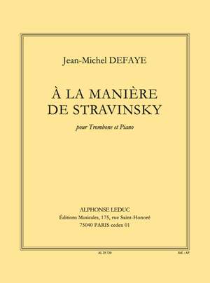 Jean-Michel Defaye: A La Maniere De Stravinsky