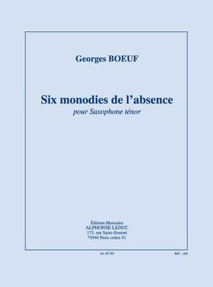 Boeuf: Six Monodies De L'Absence