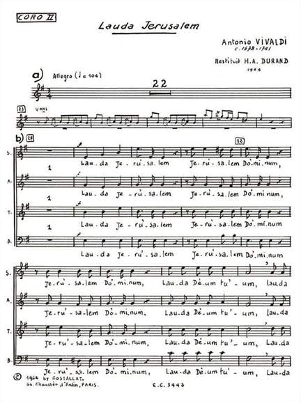 Antonio Vivaldi: Lauda Jerusalem
