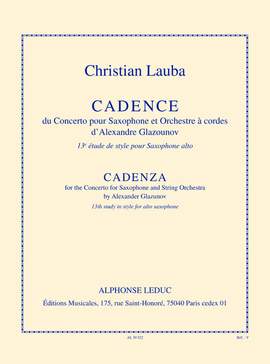 Alexander Glazunov: Cadence du concerto pour sax et orchestre a cordes