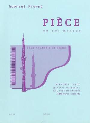 Gabriel Pierné: Piece in G minor (Oboe and Piano)