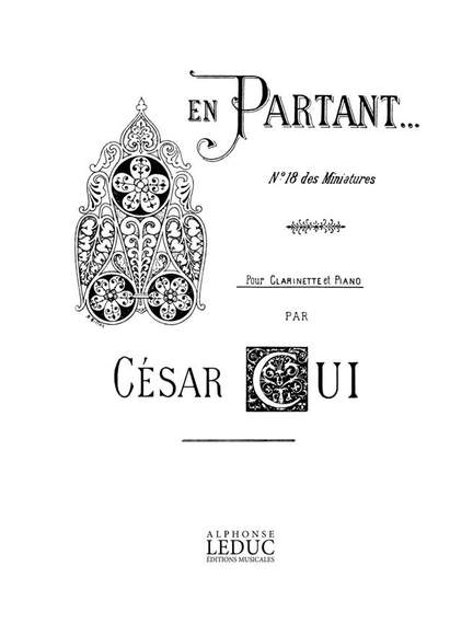 César Cui: En Partant (Clarinet)