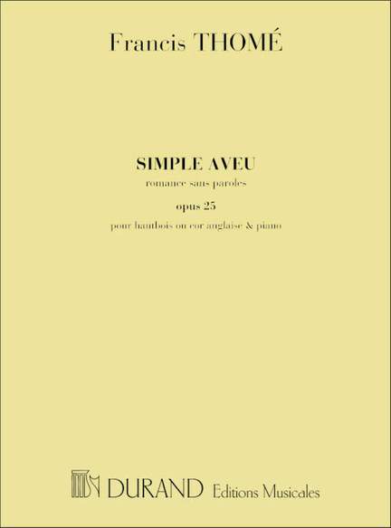 Thomé: Simple Aveu Op.25