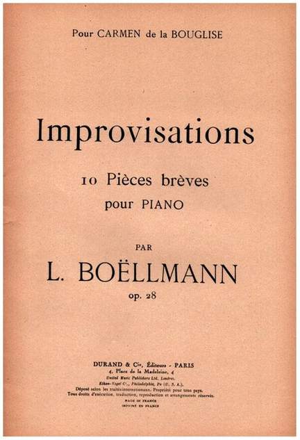 Boëllmann: Improvisations Op.28