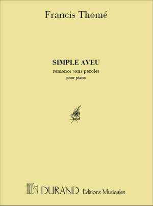 Thomé: Simple Aveu Op.25