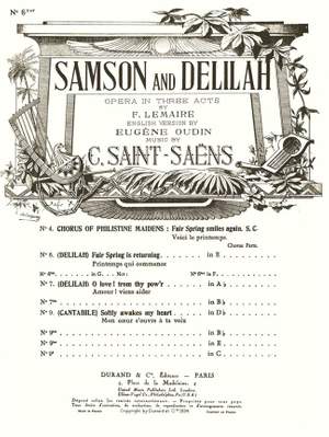 Saint-Saëns: Air de 'Samson' No.6 ter: Fair Spring is returning