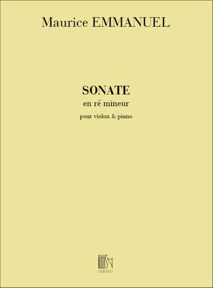 Emmanuel: Sonate in D minor