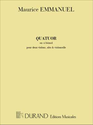 Emmanuel: Quatuor à Cordes in B flat major
