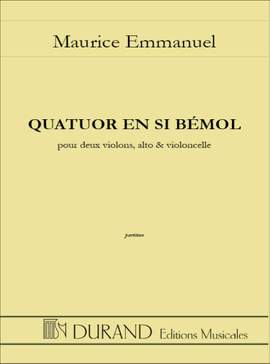 Emmanuel: Quatuor à Cordes in B flat major