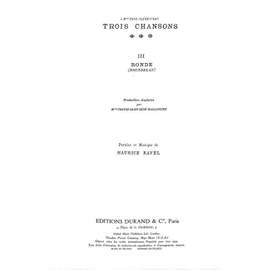 Ravel: 3 Chansons No.3: Ronde (Durand)