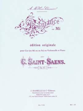Camille Saint-Saëns: Romance Op.67 In E