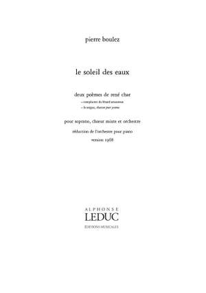 Boulez, P: Le Soleil des Eaux (PH224)