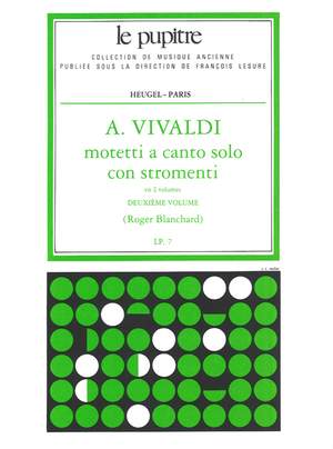 Antonio Vivaldi: Mottetti A Canto Solo Con Stromenti Vol. 2