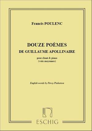 Poulenc 12 Poemes De Guillaume Apollinaire Med Presto Sheet Music