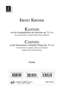 Krenek Ernst: Kantate von der Verganglichkeit des Irdischen op. 72