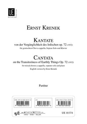 Krenek Ernst: Kantate von der Verganglichkeit des Irdischen op. 72