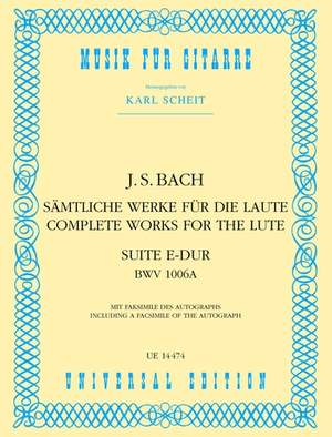 Bach, J S: Suite E Maj Bwv1006 S Gtr Bwv 1006a