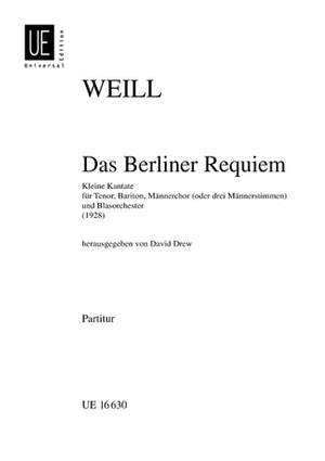 Weill, K: Berliner Requiem Oct.score