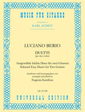 Berio, L: Selected Easy Duets 2gtr