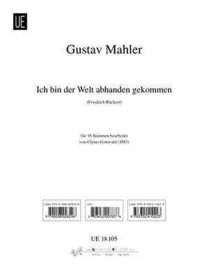 Mahler, G: Ich bin der Welt abhanden gekommen