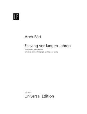 Pärt, A: Es Song Vor Langen Jahren Vocal Sc.