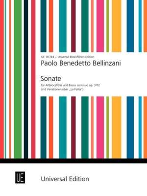 Bellinzani Paol: Bellinzani Sonate Din Tre.rec Bc Op. 3/12 Product Image
