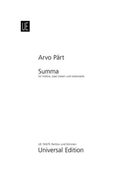 Pärt, A: Summa