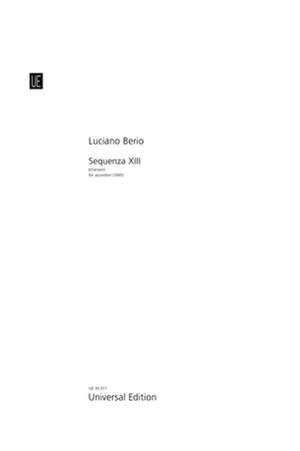 Berio, L: Sequenza XIII (chanson) for accordion