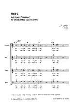 Pärt, A: Ode V Satb Cappella Chorsc Product Image