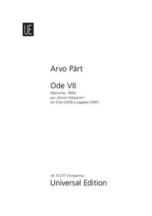 Pärt, A: Ode Vii Satb Cappella Chorsc