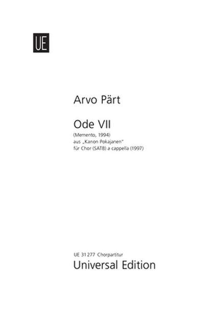 Pärt, A: Ode Vii Satb Cappella Chorsc