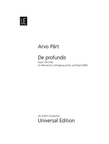 Pärt, Arvo: De profundis